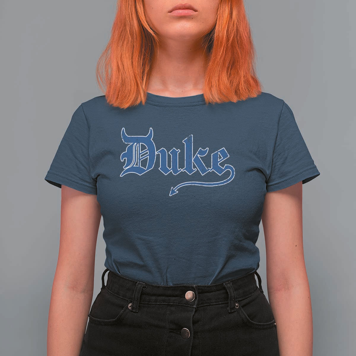 Duke Gothic Throwback T Shirt For Women Game Day for Sports Fan