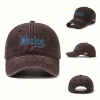 Duke Gothic Throwback Washed Cotton Baseball Cap Game Day for Sports Fan