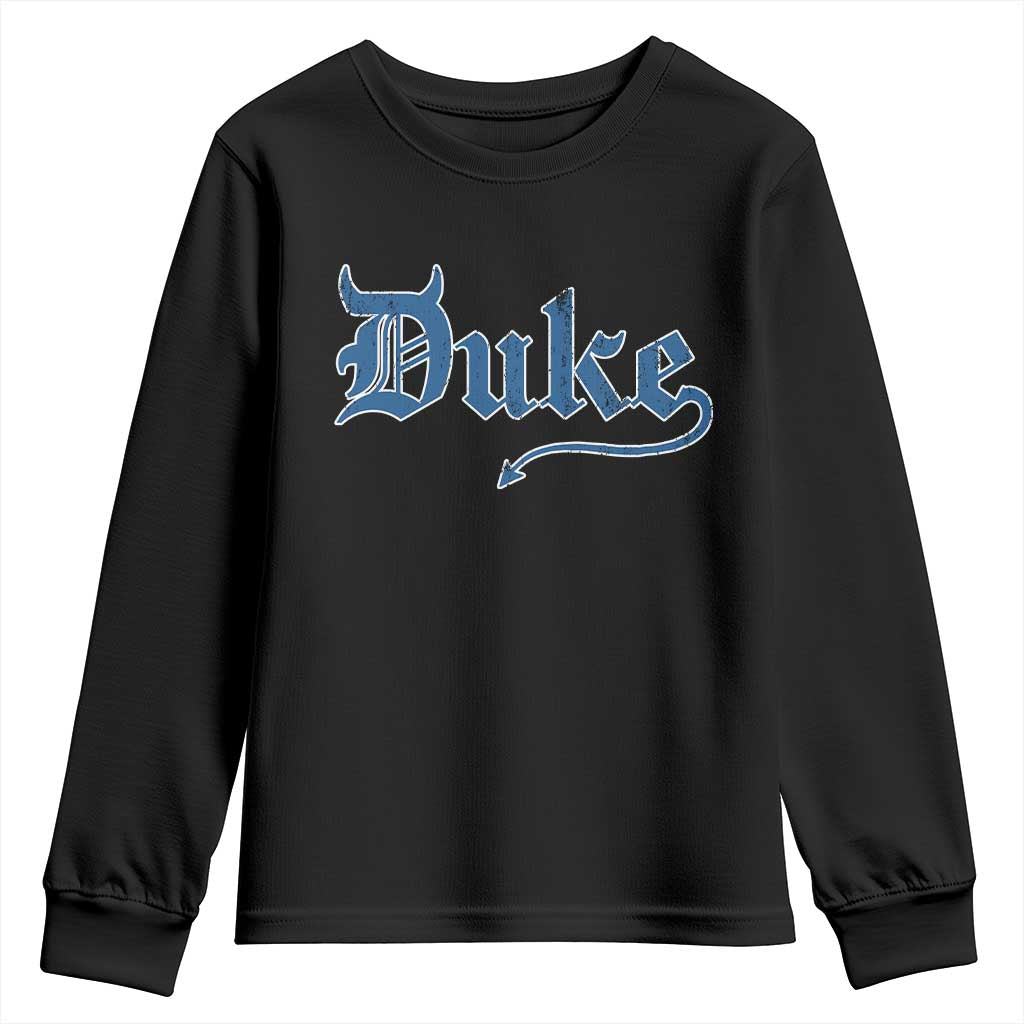 Duke Gothic Throwback Youth Sweatshirt Game Day for Sports Fan