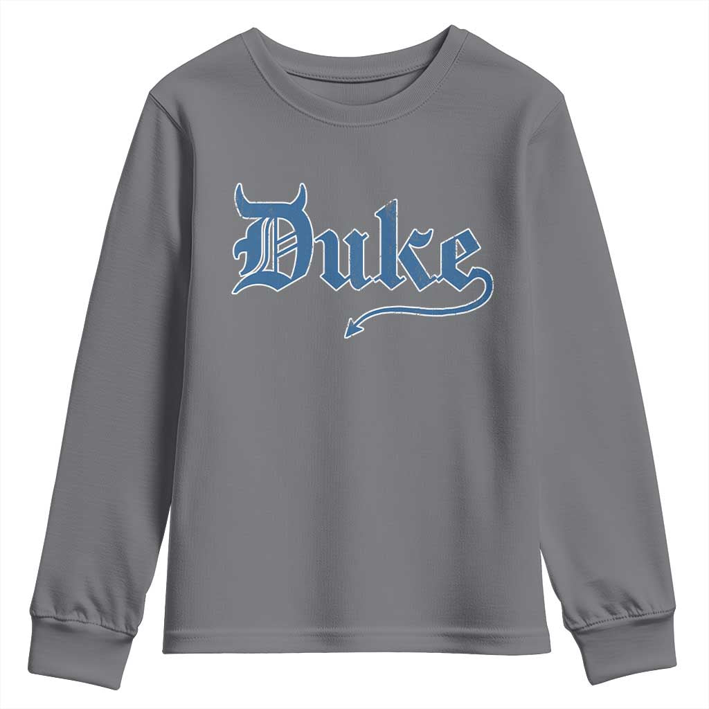 Duke Gothic Throwback Youth Sweatshirt Game Day for Sports Fan