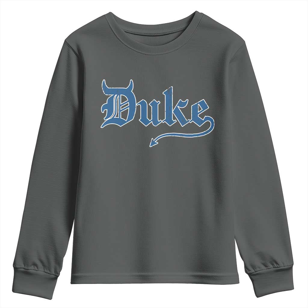 Duke Gothic Throwback Youth Sweatshirt Game Day for Sports Fan