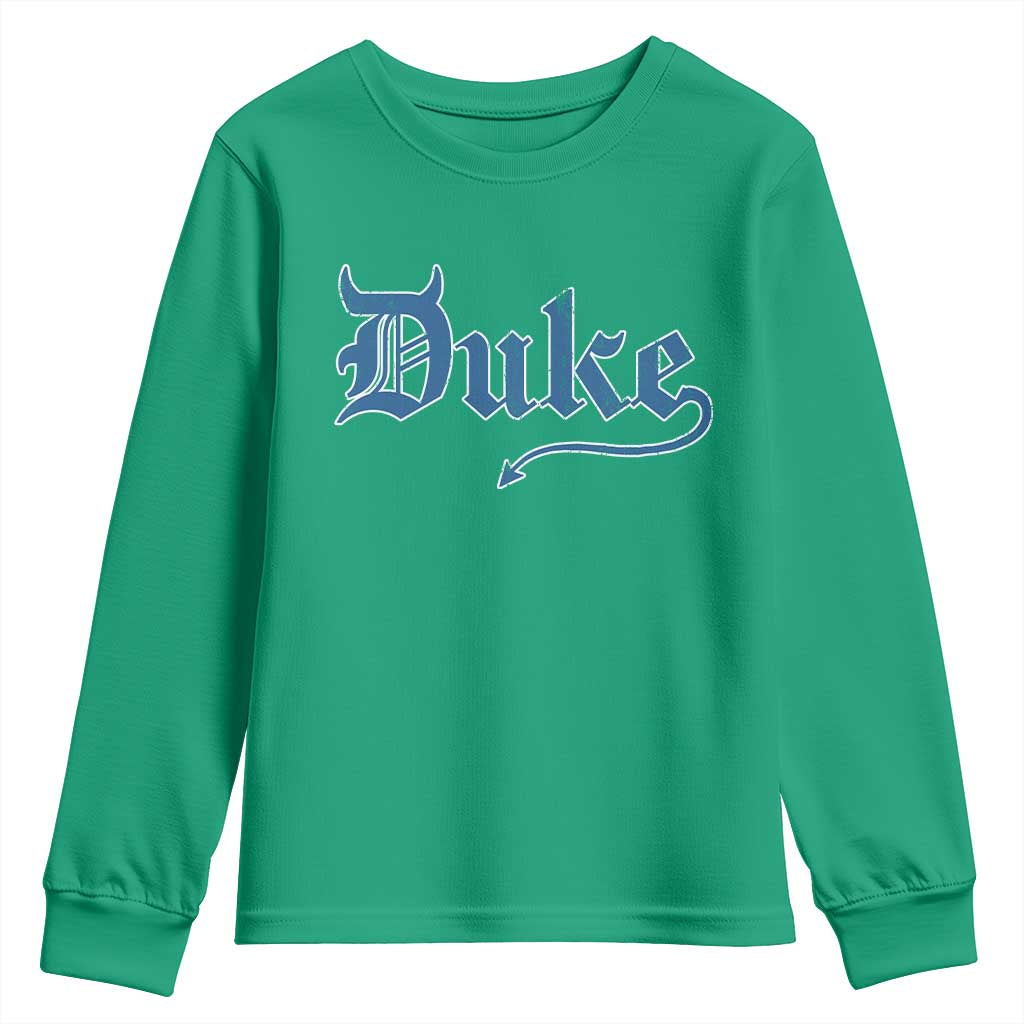Duke Gothic Throwback Youth Sweatshirt Game Day for Sports Fan