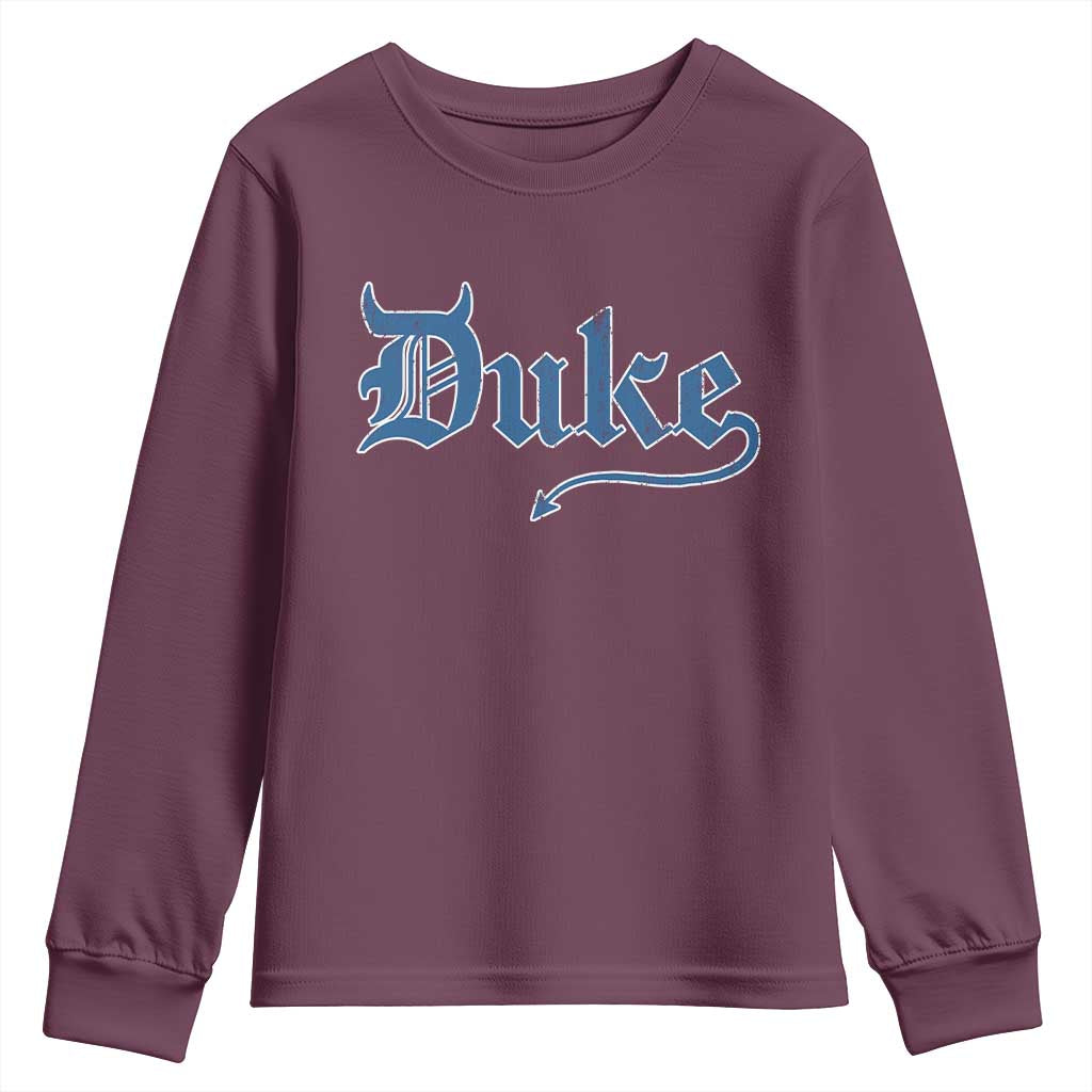 Duke Gothic Throwback Youth Sweatshirt Game Day for Sports Fan