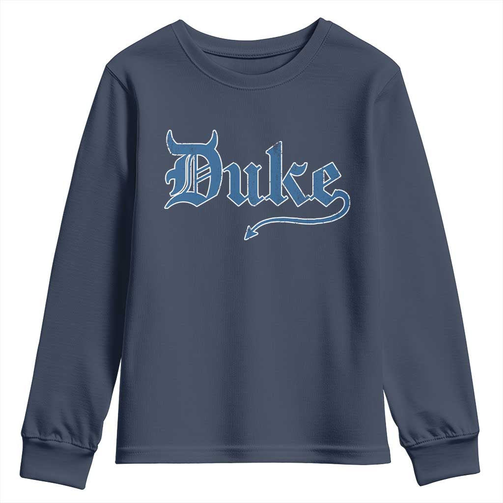 Duke Gothic Throwback Youth Sweatshirt Game Day for Sports Fan
