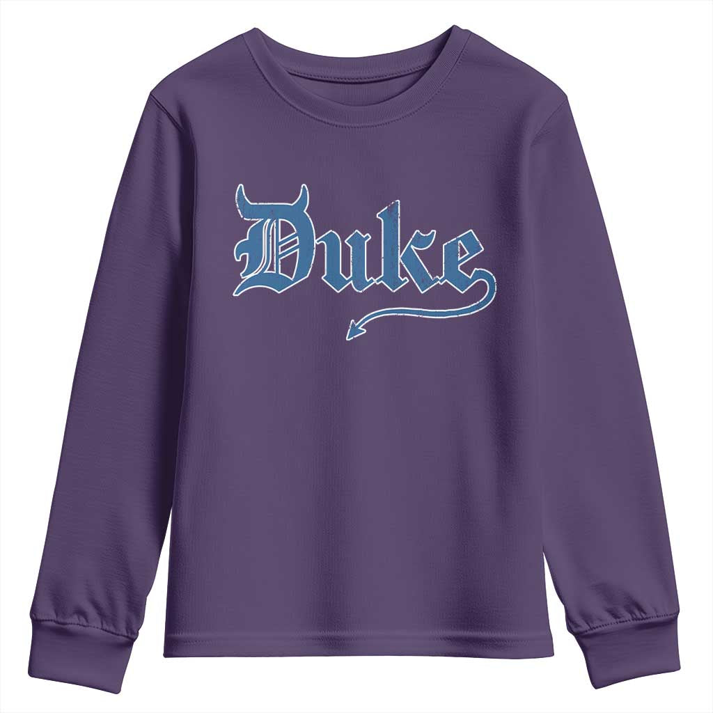 Duke Gothic Throwback Youth Sweatshirt Game Day for Sports Fan