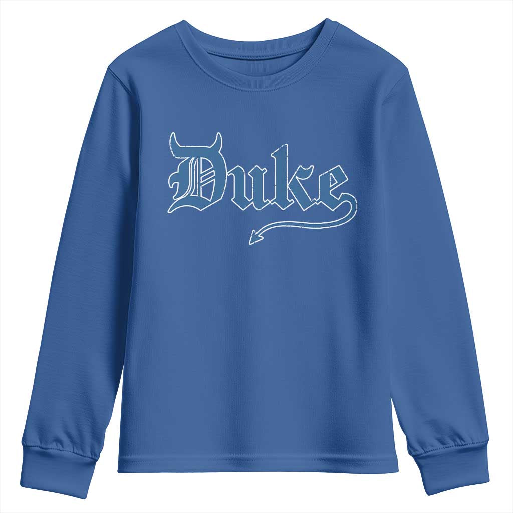 Duke Gothic Throwback Youth Sweatshirt Game Day for Sports Fan