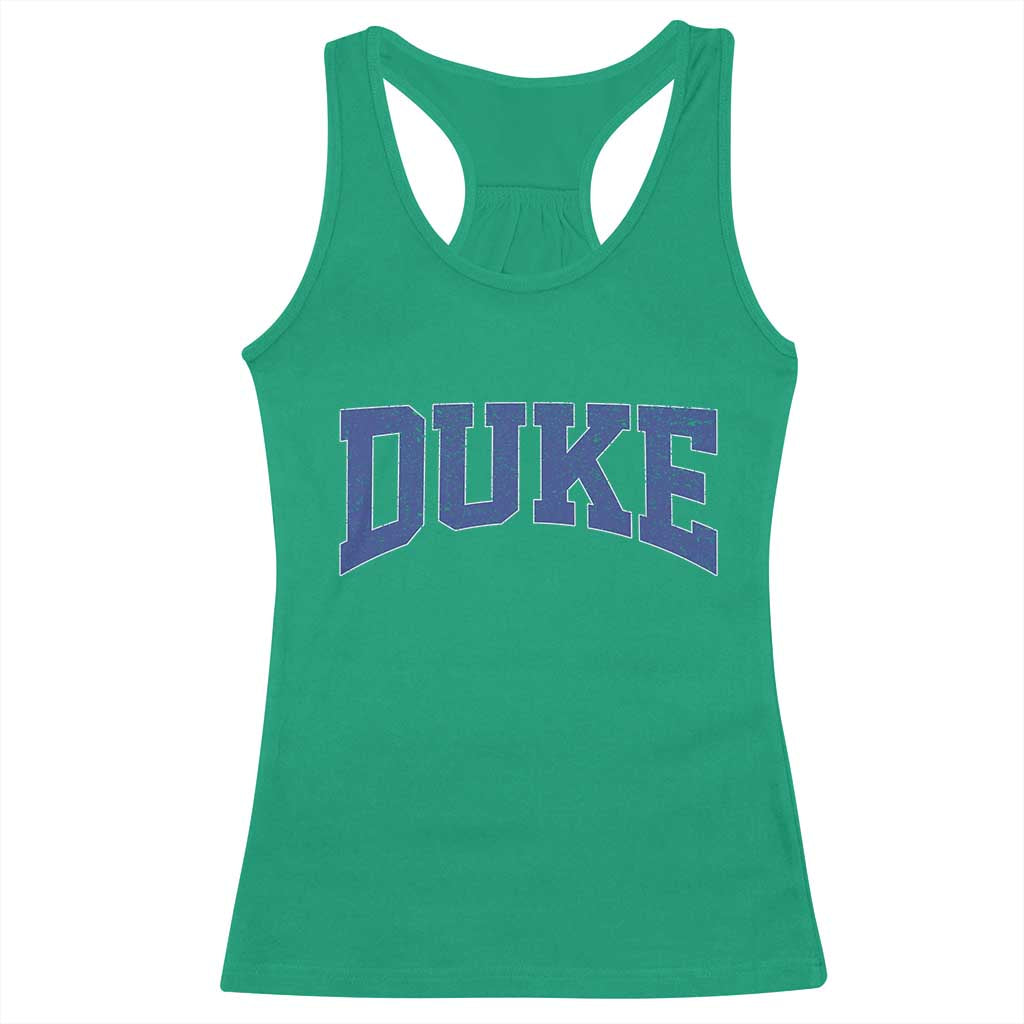 Duke Bold Script Name Sports Fans Racerback Tank Top
