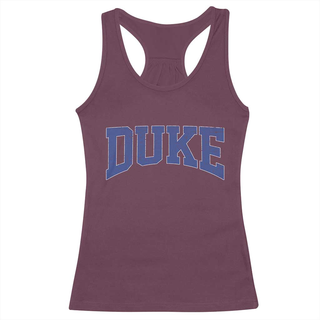Duke Bold Script Name Sports Fans Racerback Tank Top
