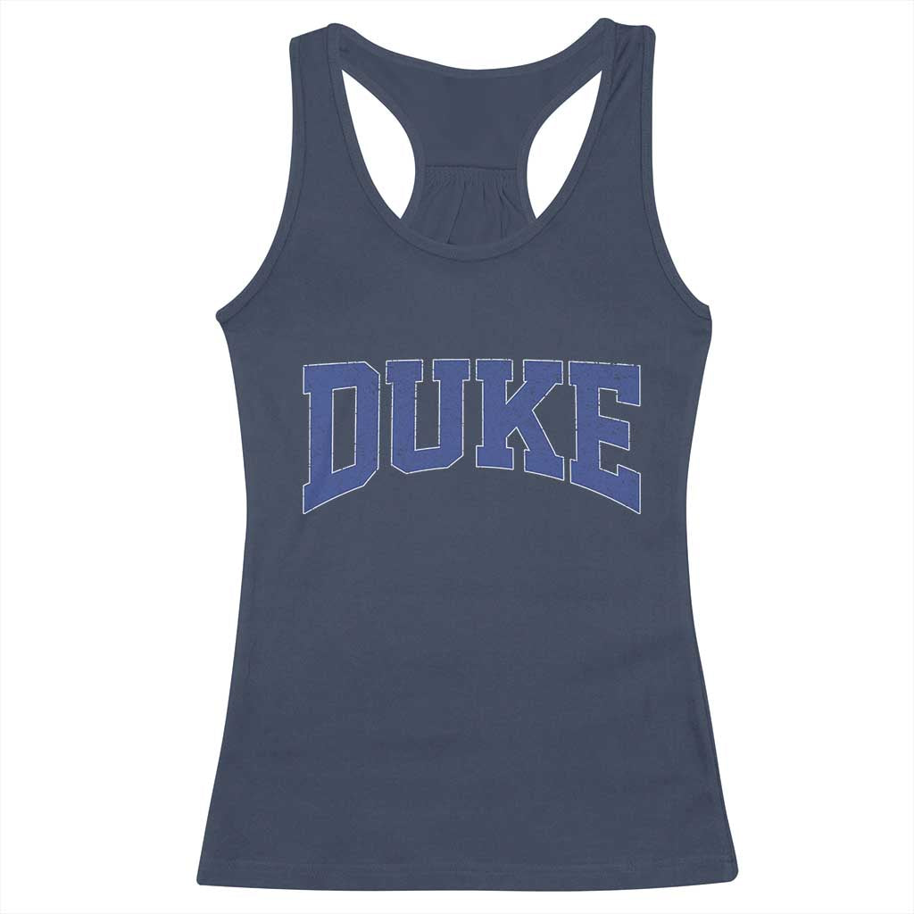 Duke Bold Script Name Sports Fans Racerback Tank Top