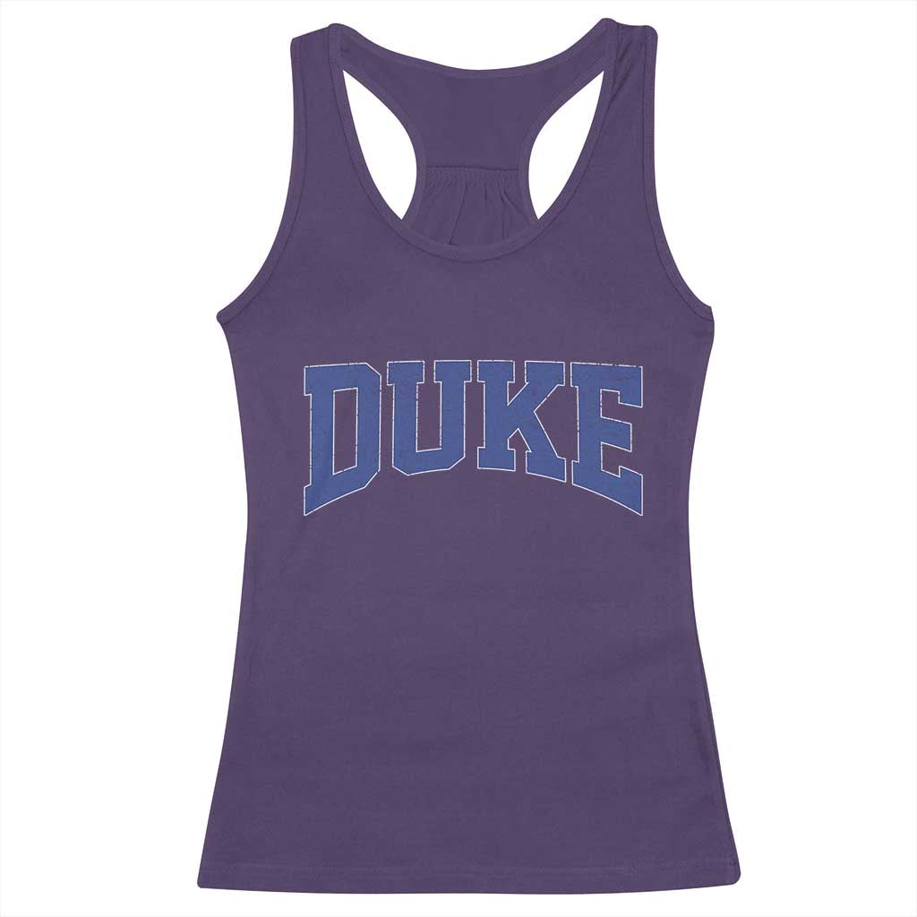 Duke Bold Script Name Sports Fans Racerback Tank Top