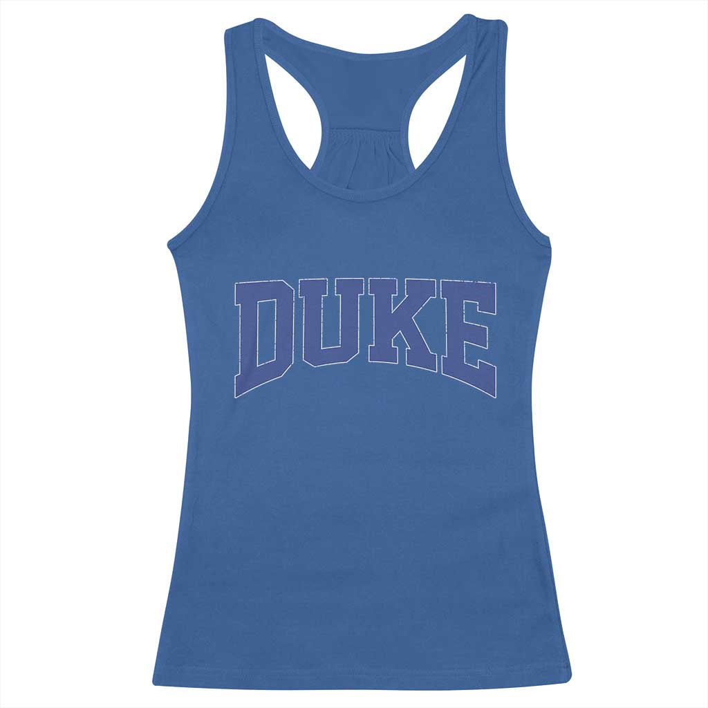Duke Bold Script Name Sports Fans Racerback Tank Top