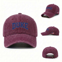 Duke Bold Script Name Sports Fans Washed Cotton Baseball Cap