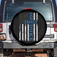 God Family Duke Spare Tire Cover Blue Game Day Vintage American Flag