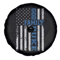 God Family Duke Spare Tire Cover Blue Game Day Vintage American Flag