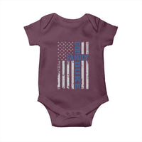 God Family Duke Baby Onesie Blue Game Day Vintage American Flag