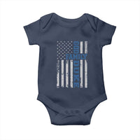 God Family Duke Baby Onesie Blue Game Day Vintage American Flag