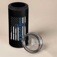 God Family Duke 4 in 1 Can Cooler Tumbler Blue Game Day Vintage American Flag