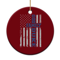 God Family Duke Ceramic Ornament Blue Game Day Vintage American Flag