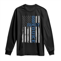 God Family Duke Long Sleeve Shirt Blue Game Day Vintage American Flag