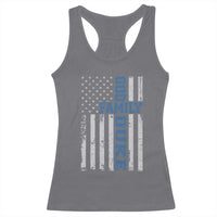 God Family Duke Racerback Tank Top Blue Game Day Vintage American Flag