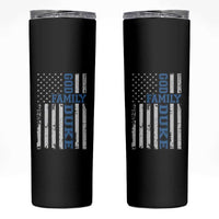 God Family Duke Skinny Tumbler Blue Game Day Vintage American Flag