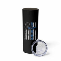 God Family Duke Skinny Tumbler Blue Game Day Vintage American Flag