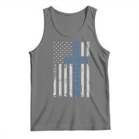 God Family Duke Tank Top Blue Game Day Vintage American Flag