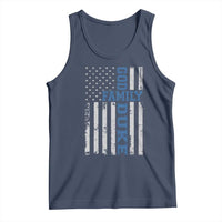 God Family Duke Tank Top Blue Game Day Vintage American Flag