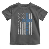 God Family Duke Toddler T Shirt Blue Game Day Vintage American Flag
