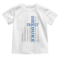 God Family Duke Toddler T Shirt Blue Game Day Vintage American Flag