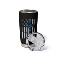 God Family Duke Tumbler Cup Blue Game Day Vintage American Flag
