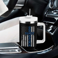 God Family Duke Tumbler With Handle Blue Game Day Vintage American Flag