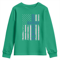 God Family Duke Youth Sweatshirt Blue Game Day Vintage American Flag