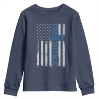 God Family Duke Youth Sweatshirt Blue Game Day Vintage American Flag