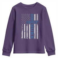 God Family Duke Youth Sweatshirt Blue Game Day Vintage American Flag