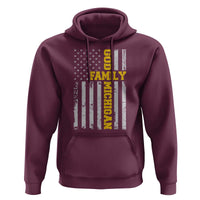 God Family Michigan Hoodie Game Day Vintage American Flag