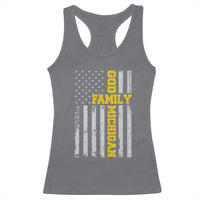 God Family Michigan Racerback Tank Top Game Day Vintage American Flag