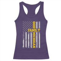 God Family Michigan Racerback Tank Top Game Day Vintage American Flag