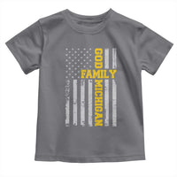 God Family Michigan Toddler T Shirt Game Day Vintage American Flag