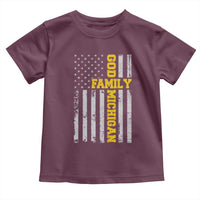 God Family Michigan Toddler T Shirt Game Day Vintage American Flag