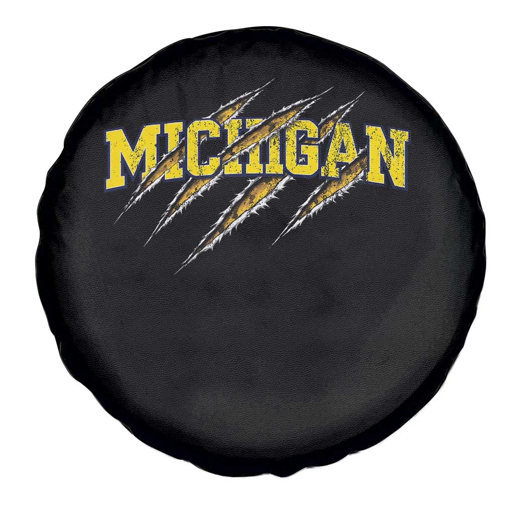 Michigan Fan Spare Tire Cover MI State Sports Game Day Scratch Mark
