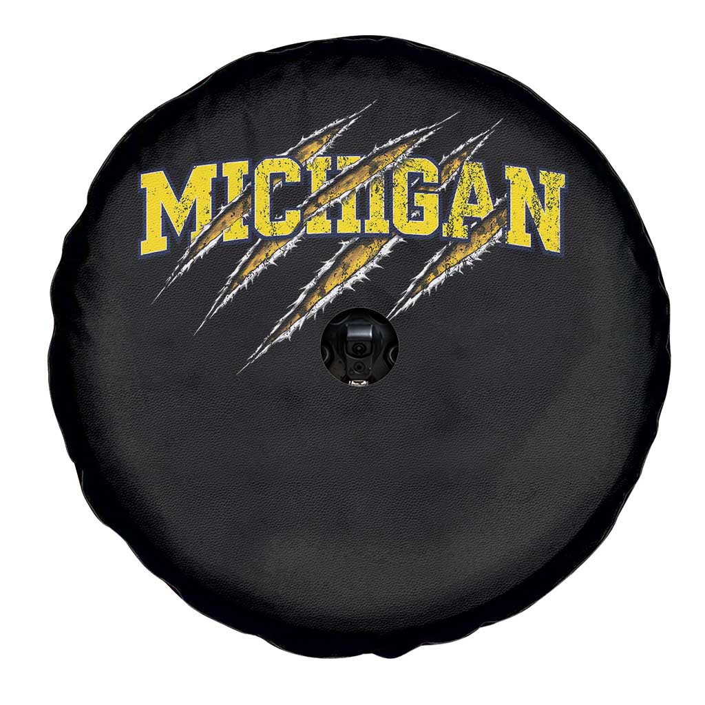 Michigan Fan Spare Tire Cover MI State Sports Game Day Scratch Mark