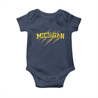 Michigan Fan Baby Onesie MI State Sports Game Day Scratch Mark