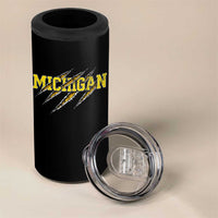 Michigan Fan 4 in 1 Can Cooler Tumbler MI State Sports Game Day Scratch Mark