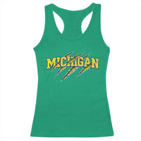 Michigan Fan Racerback Tank Top MI State Sports Game Day Scratch Mark