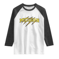 Michigan Fan Raglan Shirt MI State Sports Game Day Scratch Mark