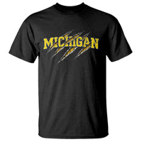 Michigan Fan T Shirt MI State Sports Game Day Scratch Mark