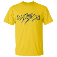 Michigan Fan T Shirt MI State Sports Game Day Scratch Mark