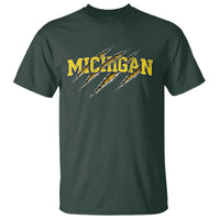 Michigan Fan T Shirt MI State Sports Game Day Scratch Mark