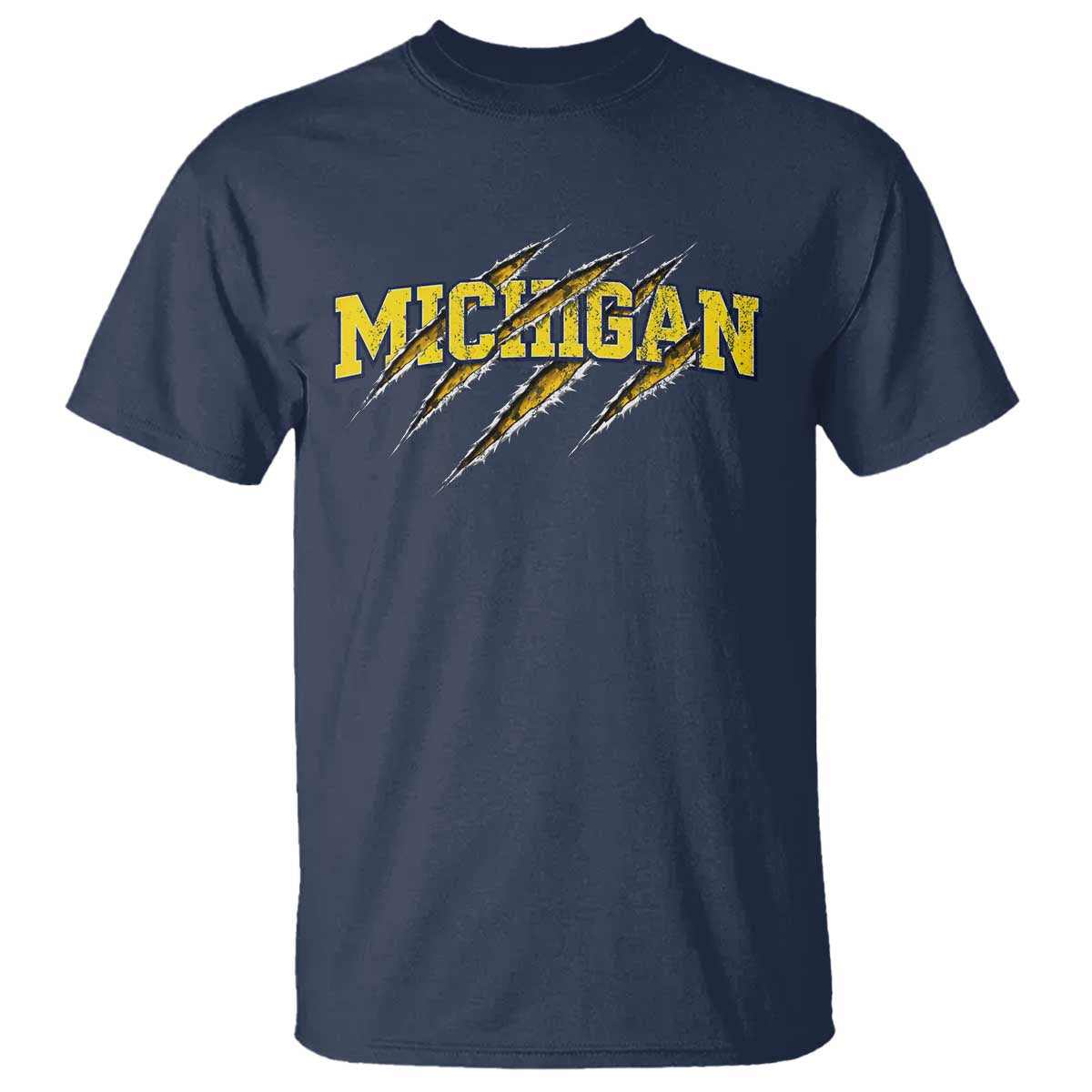 Michigan Fan T Shirt MI State Sports Game Day Scratch Mark